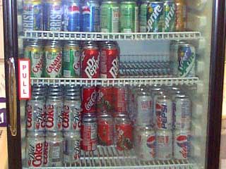 Do you see the gap there? It's where the Diet Dr. Pepper ran out, and they haven't restocked it. Either Sarah has to stop drinking it or they have to buy more.